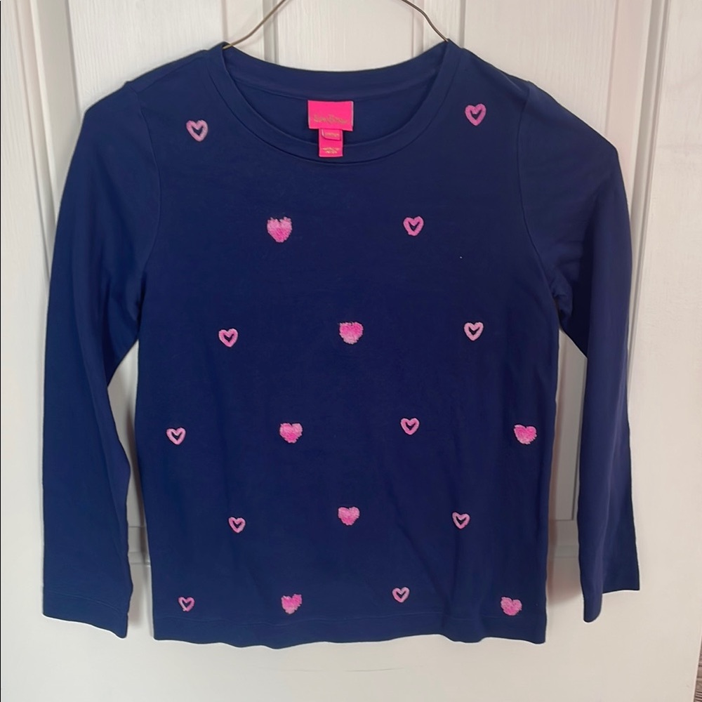 Girls' Navy Blue Heart Sweater